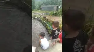 bocah mandi di sungai 