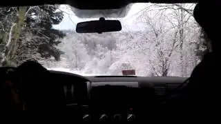 Driving Under the Icy Trees at Grayson Highlands