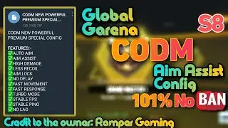 codm aim assist config premium special/less recoil/increase damage/aimlock/tutorial/global/garena