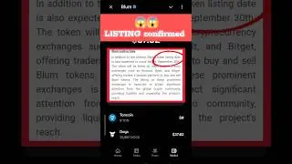 Blum airdrop listing date | 30 September blum airdrop listing date confirmed 😱😱