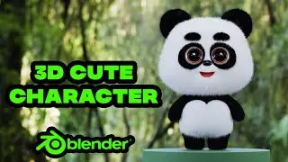 3D Cute Character Panda | Tutorial Modeling Blender | TimeLapse