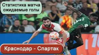 «Краснодар» — «Спартак».  Статистика матча, ожидаемые голы.