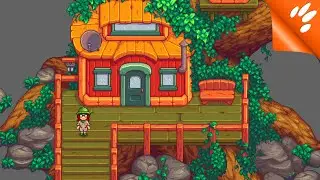 Pixel Art Timelaps of the Treehouse from the upcoming indie game Super Zoo Story