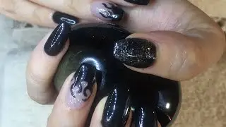 Uñas Acrílicas con Flamitas 🔥
