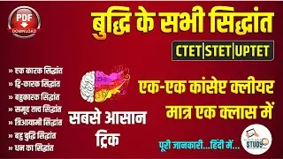 CDP | बुद्धि के सभी सिद्धांत | बुद्धि के सिद्धांत I Buddhi ke Siddhant Education Psychology |Study91
