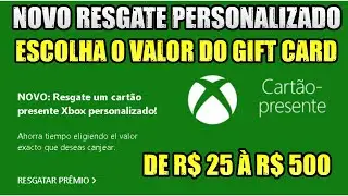 NOVO RESGATE CARTÃO PRESENTE PERSONALIZADO MICROSOFT REWARDS - ESCOLHA O VALOR QUE VOCE QUER RESGATA