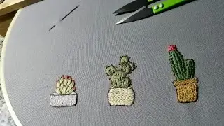 Embroidery of wicker planters for succulents