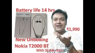 New Nokia T2000 Rapid Charge Neckband Bluetooth Headset  (Pearl Grey, In the Ear) Unboxing RS 1990