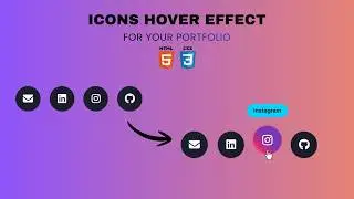 Social Icons Hover Effect for Portfolio Using HTML & CSS