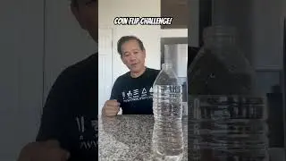 Coin flip challenge! Can you flick a dime into a bottle water? #shorts #shortvideo #skills #trending