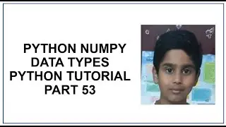 Python Numpy | Data Types in Numpy | Python Programming | Python Tutorial Part 53