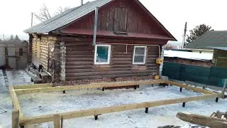 Реконструкция частного дома. Часть 4-я. Деревянный ростверк. Макс Каркас Строй г. Миасс