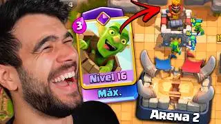 Trolling in Arena 2 with a LEVEL 16 card in my deck... Clash Royale