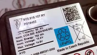 9Y0915107RY, 9Y0 915 107 RY Акумулятор (АКБ) 60Ah 580A LiFePO4 Porsche Cayenne 9YA / 992-1 / 992T