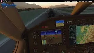 TBM 900 Evening landing in the Alps - X-Plane - VR - Rift