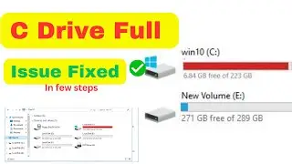 How to clean Full C drive Issue Fixed Super Easy, C drive full Issue Fixed Super easy on Windows 10