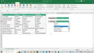 Dependent Dropdown Lists using Indirect Function | Excel Indirect function | Dropdown list