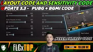 UPDATE 3.3 | FLC TOP SENSITIVITY | TOP SENSITIVITY CODE | TOP CONTROL CODE | BGMI / PUBG MOBILE