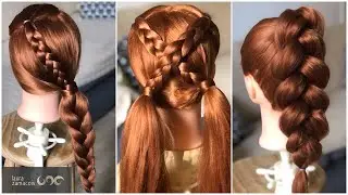 Tres peinados con trenza basica / Tres pentinats amb trena bàsica / Three styles with basic braid
