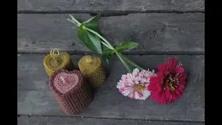 Катаная свеча из вощины в виде сердечка❤️