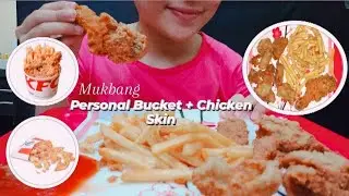 Mukbang KFC Personal Bucket + Chicken Skin || Mukbang Indonesia