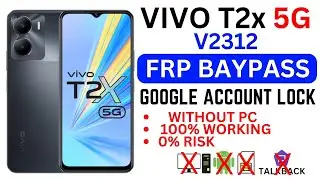 VIVO T2x 5G (v2312) FRP BAYPASS||Google account unlock without pc,Easy method 2024