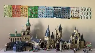 Lego Harry Potter set up and CMF series sheets set up