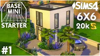 The Sims 4 Mini Starter House Build without Packs | 6x6 Base Mini Starter #1 Let's Build