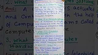 Computer Basics Questions and Answers l Introduction to Computer l Computer Awareness l Computer GK