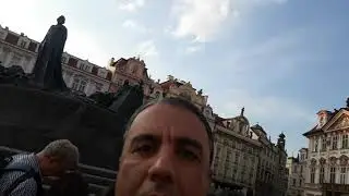Old Town Square in Prague with Jan Hus