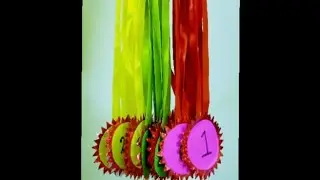 How to make paper medal 🥇#identifynumbers#tlm#maths#ennumezhuthum#papermedal#easycraft#medalcraft