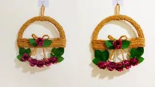 Wall jute flower hanging | wall hanging  |  jute macrame craft | Home decor | Diy new decor ideas