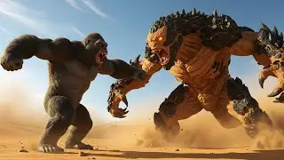 King Kong vs Giant Sand Titan – The Ultimate Desert Showdown: Clash of the Colossals!