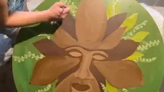 Paint with me / Green Man / Acrylic / Watercolor/ Commission work in progress