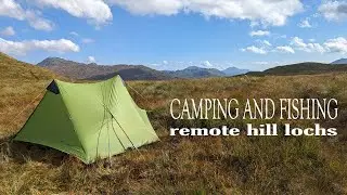 Wild camping and fishing a remote hill loch in Scotland