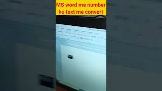 MS word me number ko text me  convert karna 