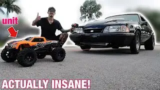 Traxxas XMAXX Pulling a Car and Towing Skateboard 25+ mph