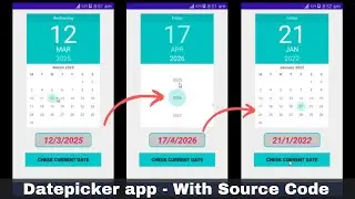 Date picker app in android studio | Date picker | Android Studio