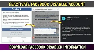 Your Account Has Been Disabled Download Information | Reactivate Facebook Disabled Account 2023