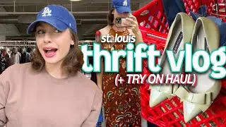 THRIFT WITH ME for SPRING 🌸 + try on haul | thrift vlog 59