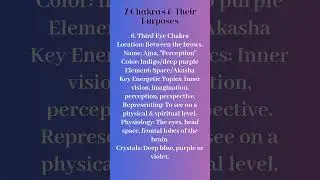 7 Chakras & Their Purposes ~ Third Eye Chakra