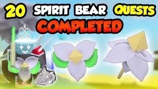 PETAL BELT & WAND UNLOCKED!! 20 SPIRIT BEAR QUESTS!! | Part 2. - Roblox Bee Swarm Simulator
