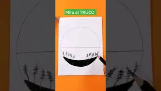 🔥 Como Dibujar un ATARDECER en la PLAYA a Lapiz #shorts #short #dibujo