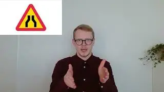 A5. Varning för avsmalnande väg - Teckenspråk