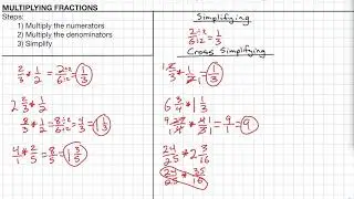 Multiplying Fractions or Mixed Numbers and Cross Simplifying