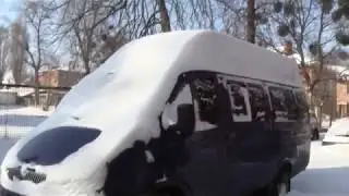 Запуск двигателя на газу в мороз и езда по снегу