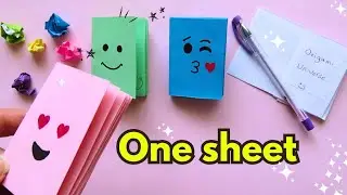 diy mini notebooks one sheet of paper without glue/ mini stationery at home