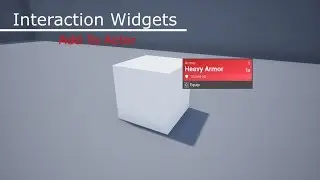 Interaction Widgets (Add To Actor)
