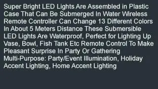 BZONE RGB Multi color Submersible LED Light Underwater Waterproof Battery P
