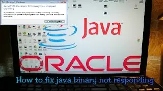 Java TM Platform SE binary is not responding (A WAY TO FIX)
